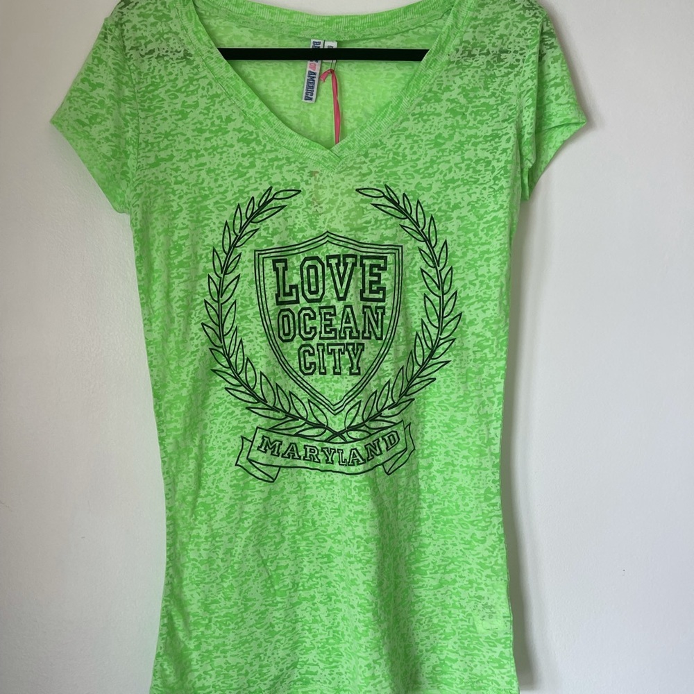 Bright Green Ocean City Top